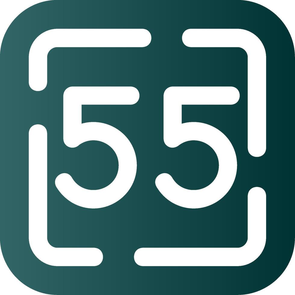 Fifty Five Glyph Gradient Green Icon vector