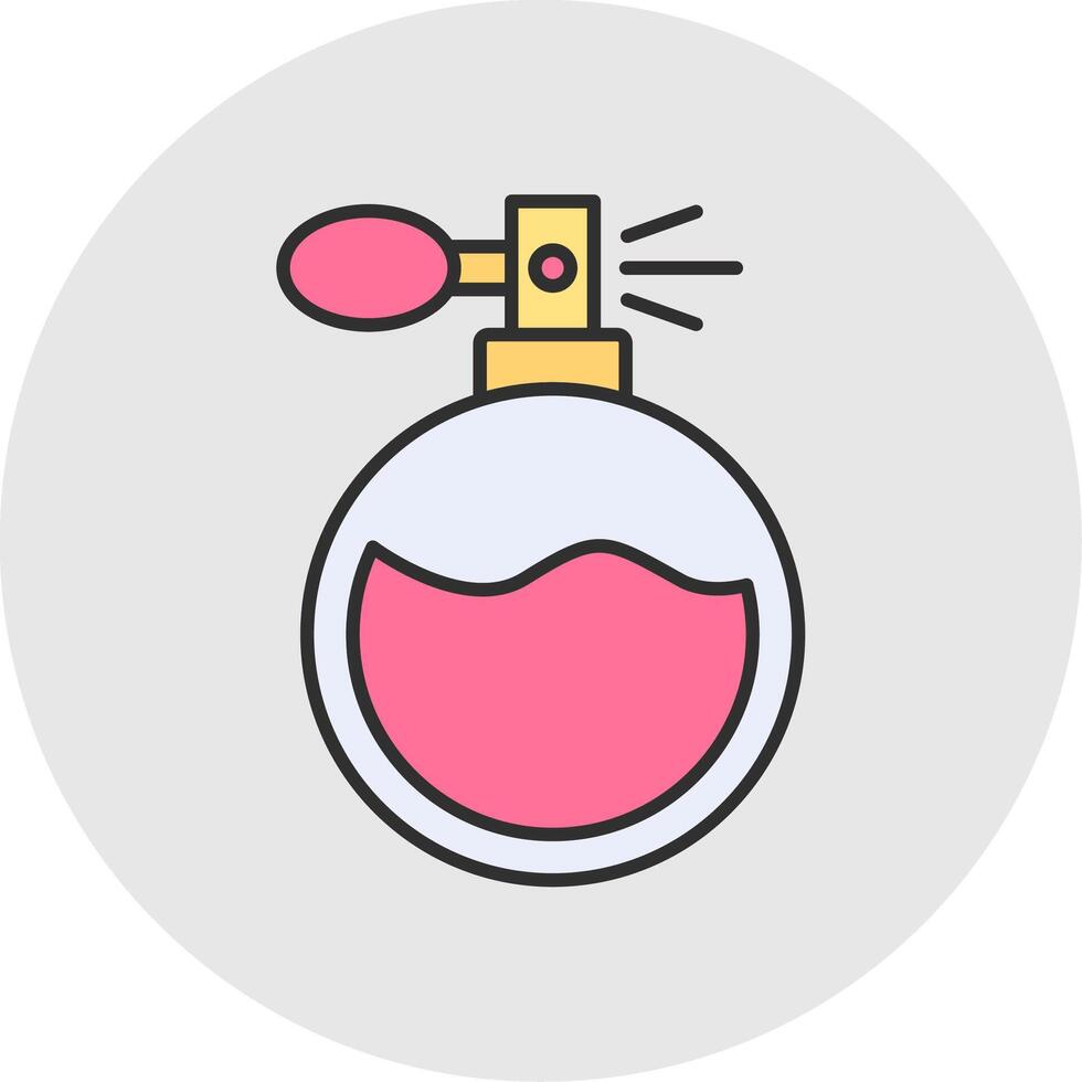 Perfume Line Filled Light Circle Icon vector