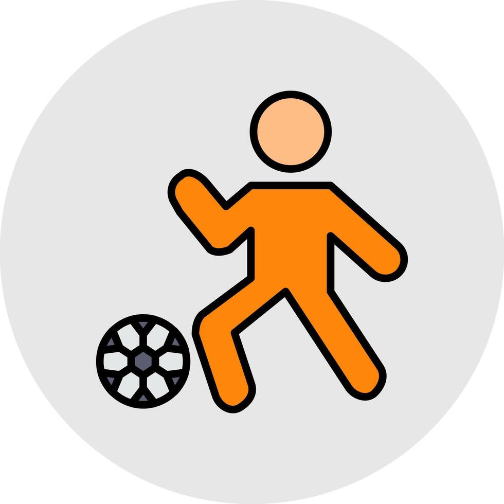 Football Player Line Filled Light Circle Icon vector