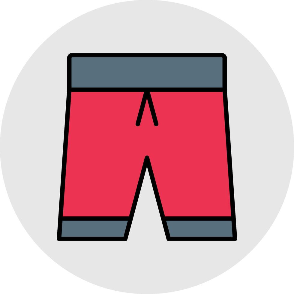 fútbol americano pantalones cortos línea lleno ligero circulo icono vector