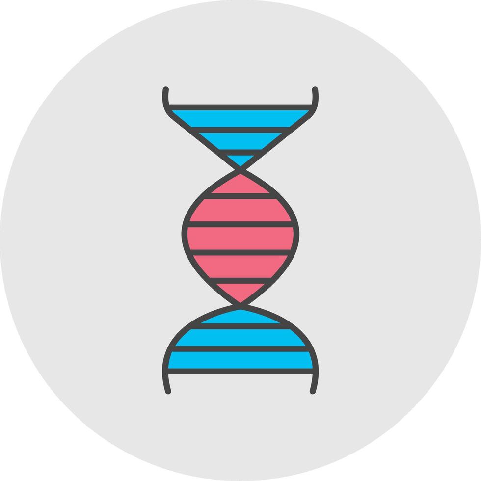 Dna Line Filled Light Circle Icon vector