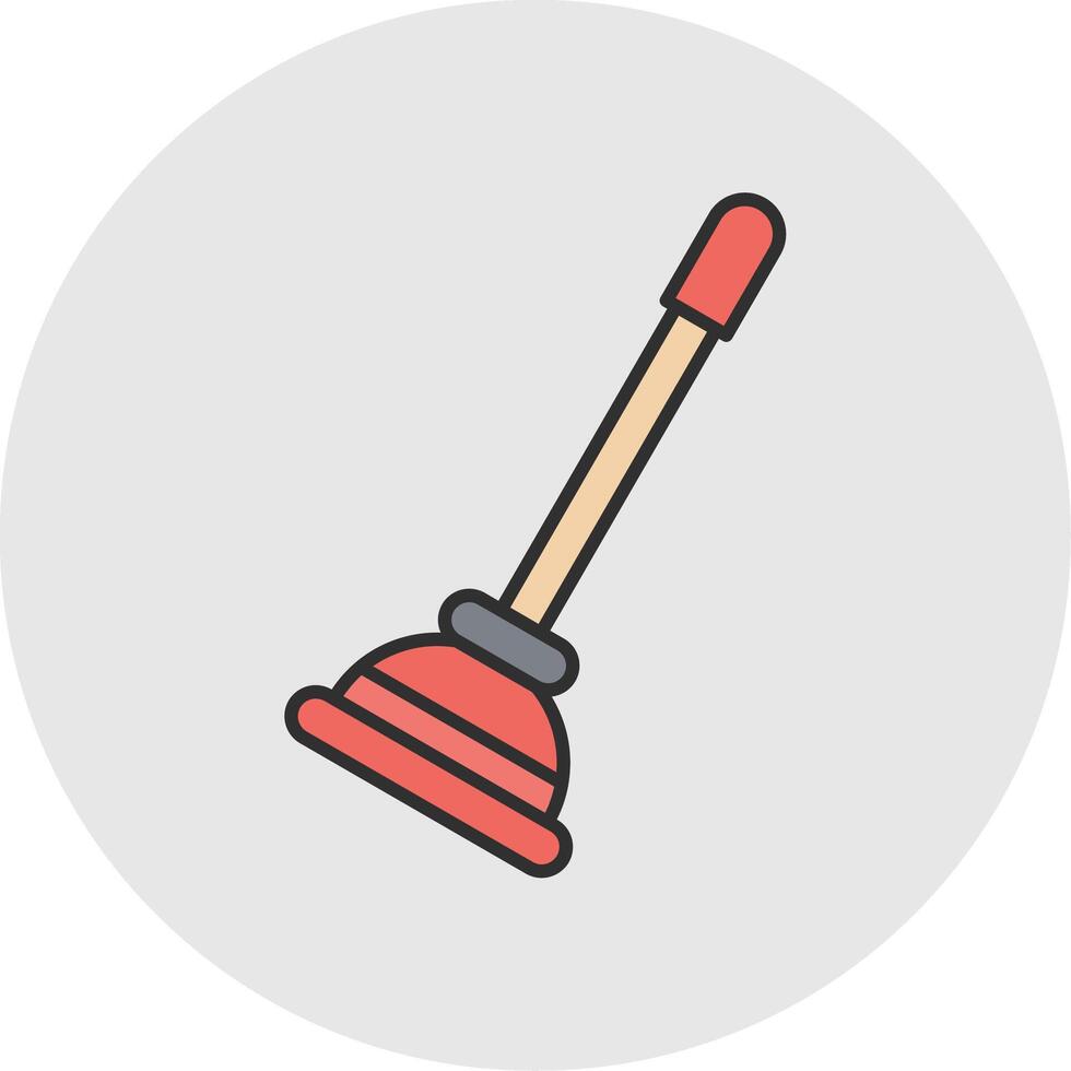 Plunger Line Filled Light Circle Icon vector