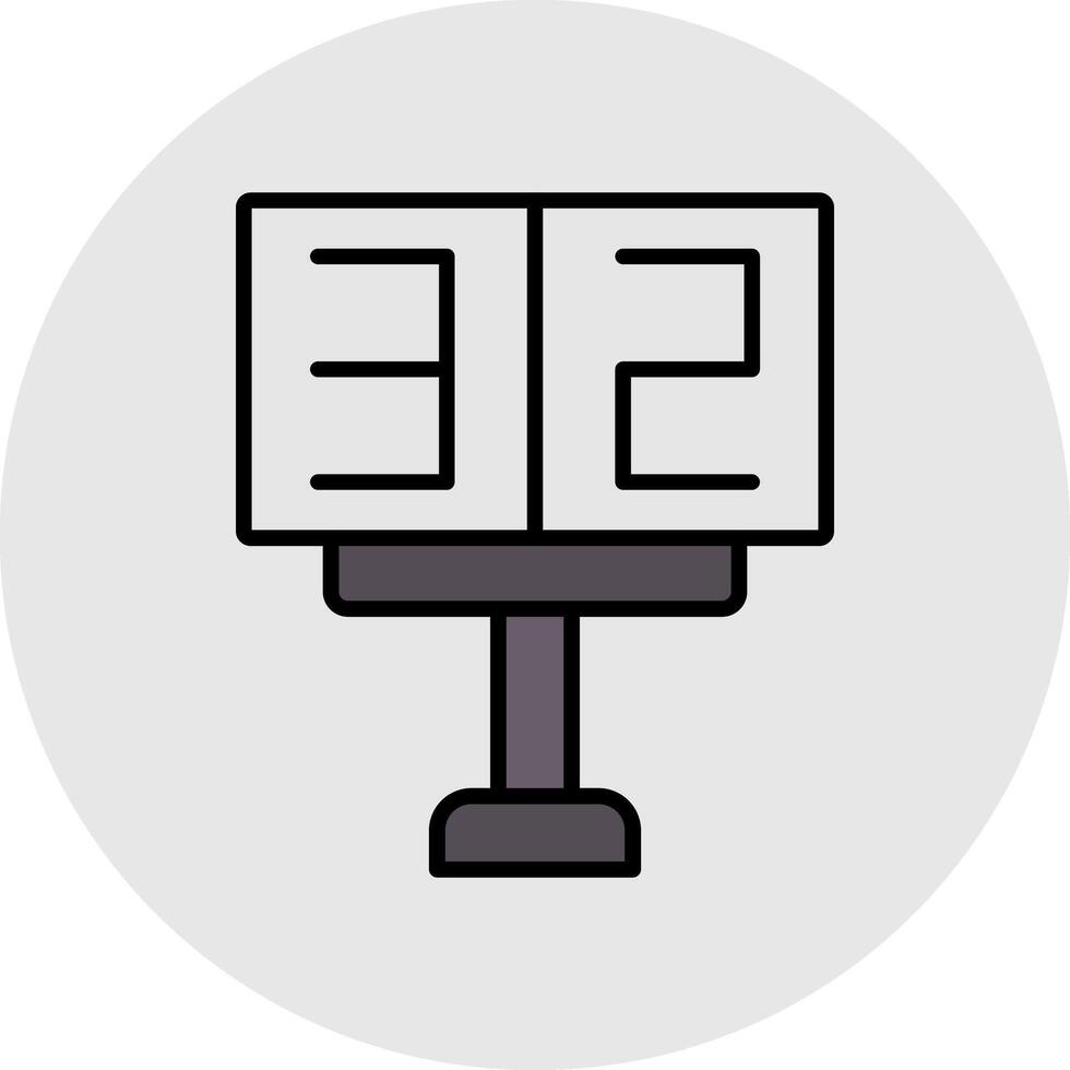 Scoreboard Line Filled Light Circle Icon vector
