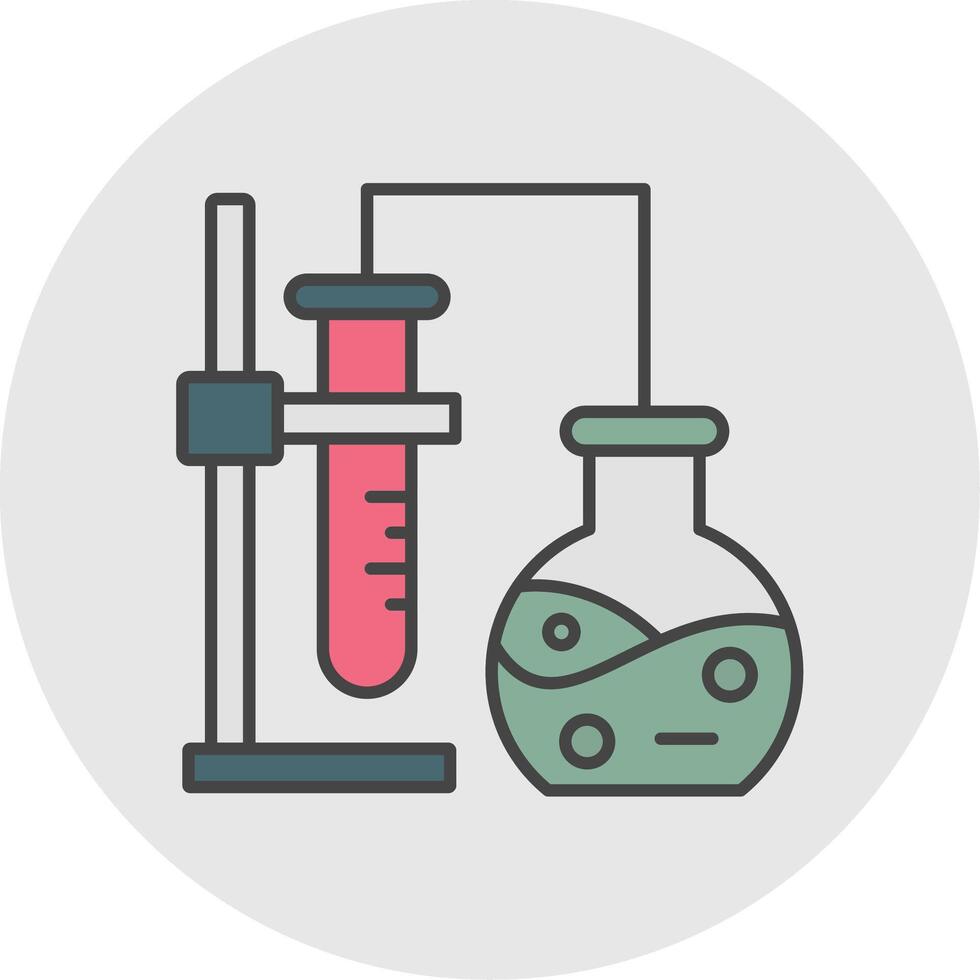 Experiment Line Filled Light Circle Icon vector