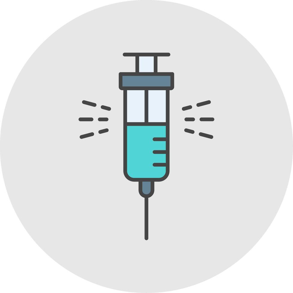 Syringe Line Filled Light Circle Icon vector