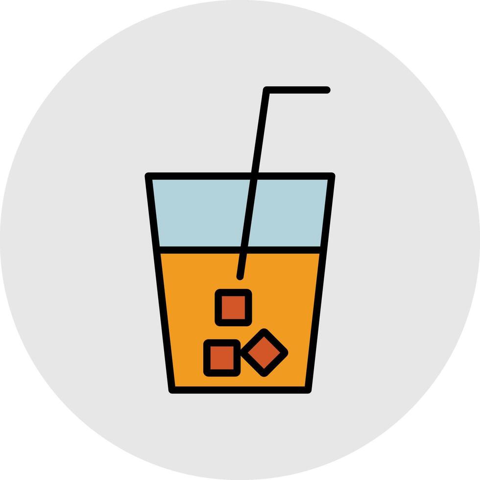 Drink Line Filled Light Circle Icon vector