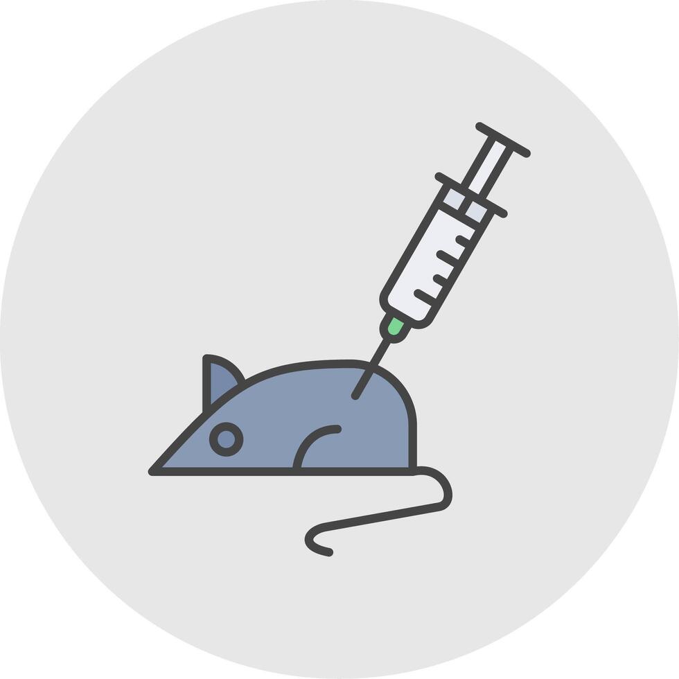 Animal Testing Line Filled Light Circle Icon vector