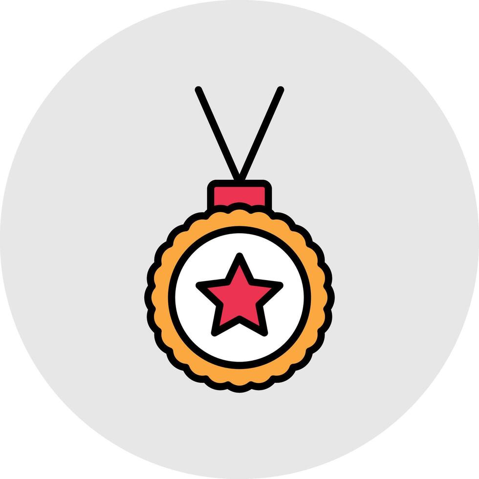 Medal Line Filled Light Circle Icon vector