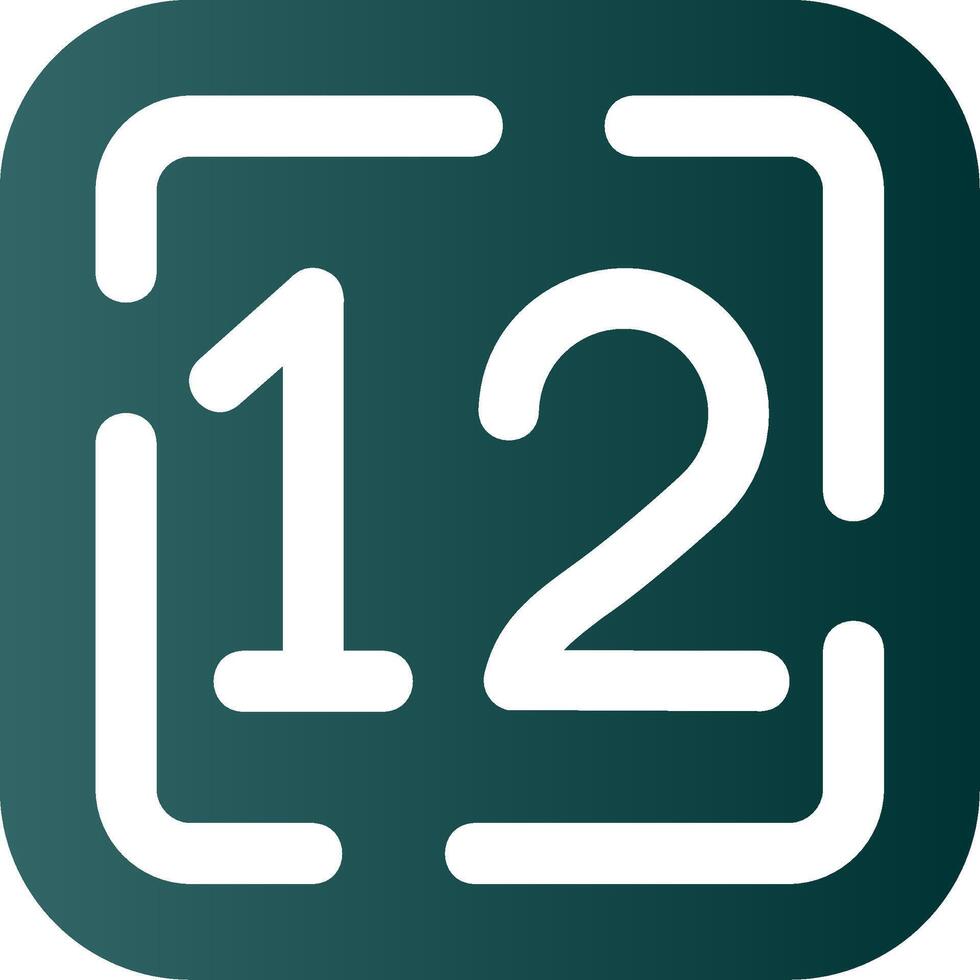 Twelve Glyph Gradient Green Icon vector