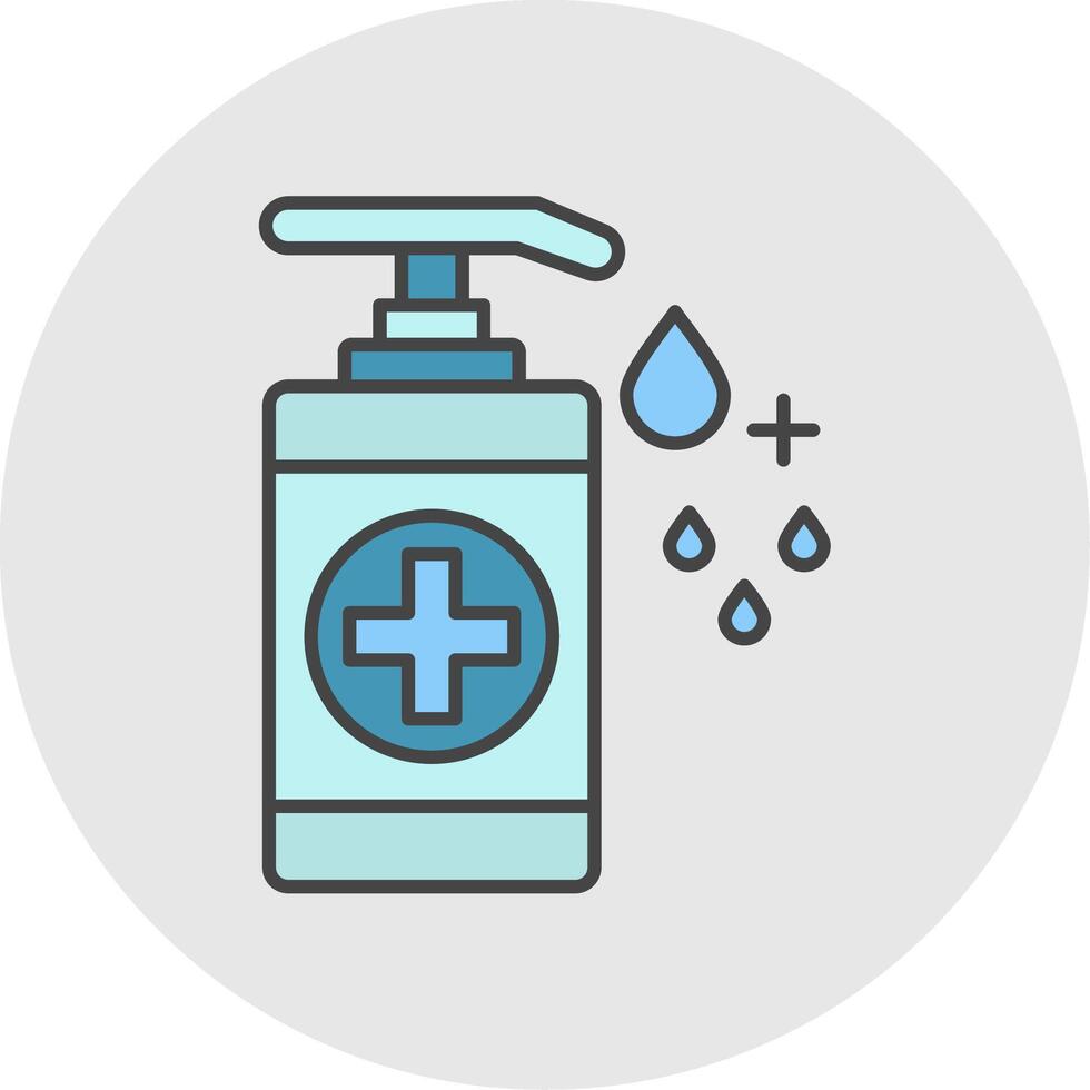 Hand Sanitizer Line Filled Light Circle Icon vector