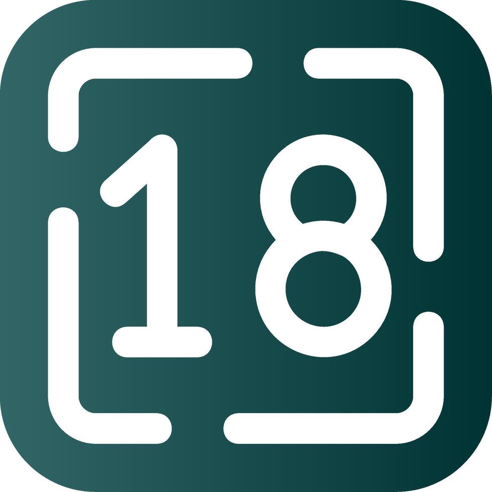 Eighteen Glyph Gradient Green Icon vector