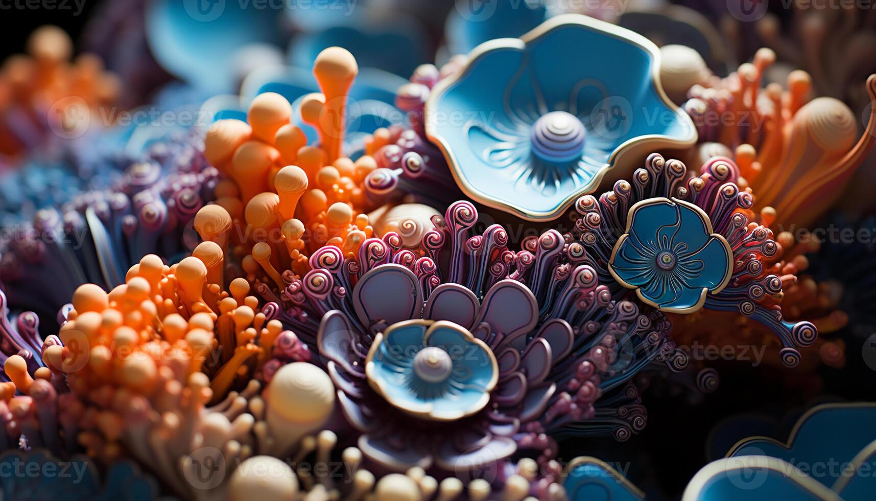 AI generated Underwater reef, nature multi colored aquatic beauty generated by AI photo
