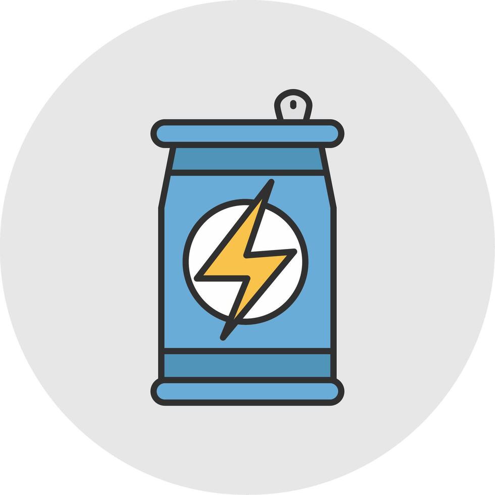 Energy Drink Line Filled Light Circle Icon vector
