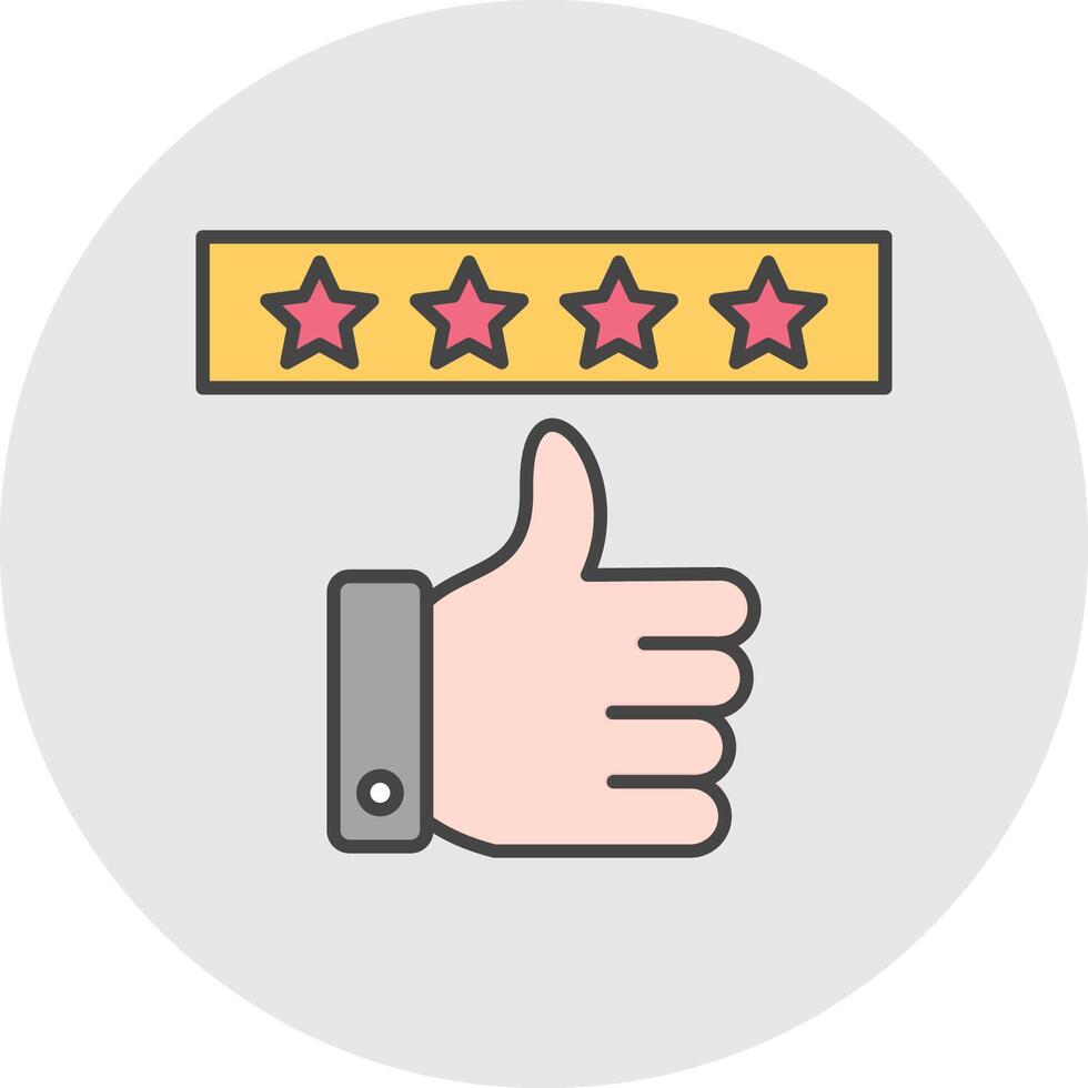 Positive Review Line Filled Light Circle Icon vector