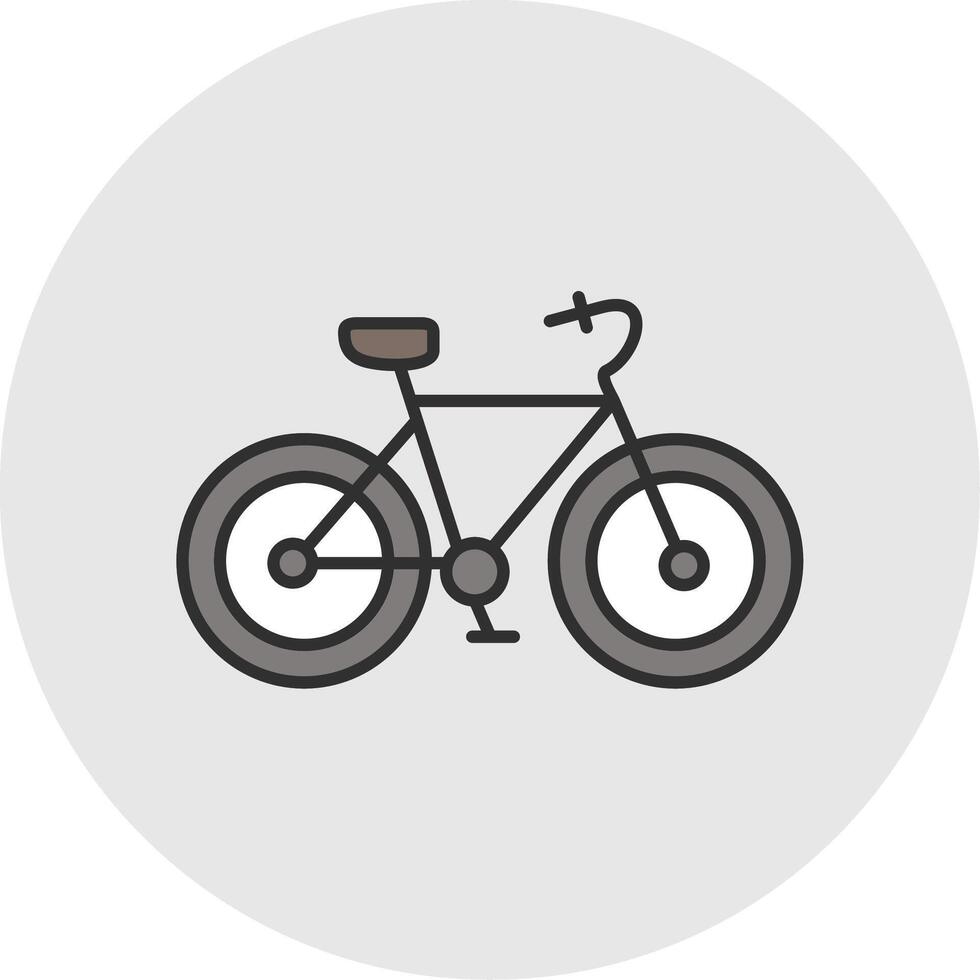 Bicycle Line Filled Light Circle Icon vector