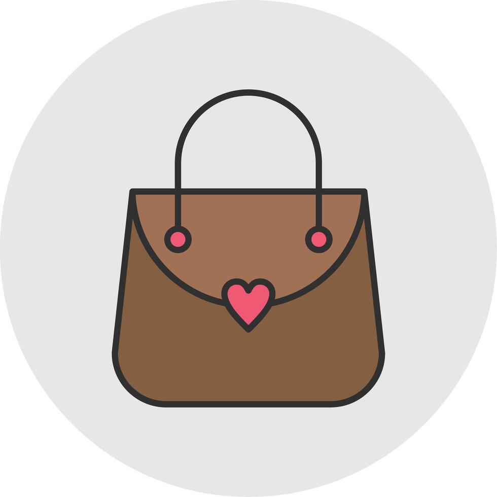 Purse Line Filled Light Circle Icon vector