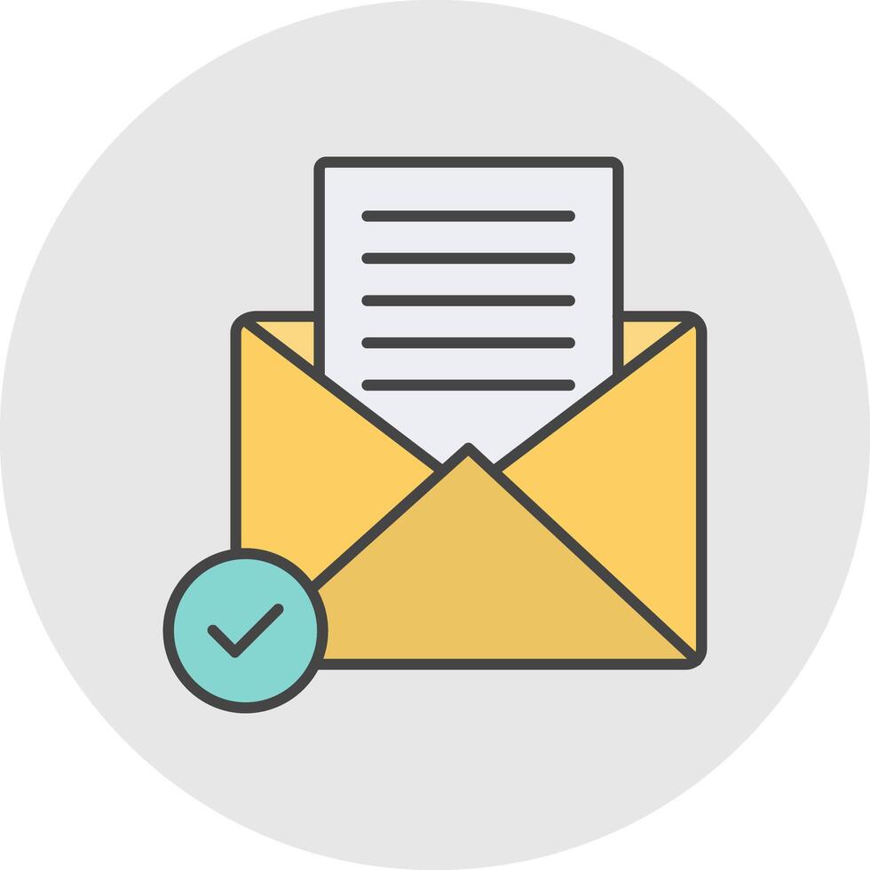 Open Email Line Filled Light Circle Icon vector