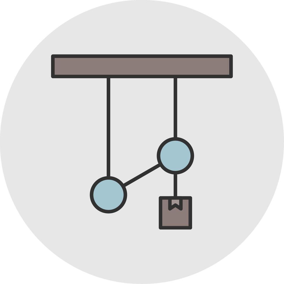 polea línea lleno ligero circulo icono vector