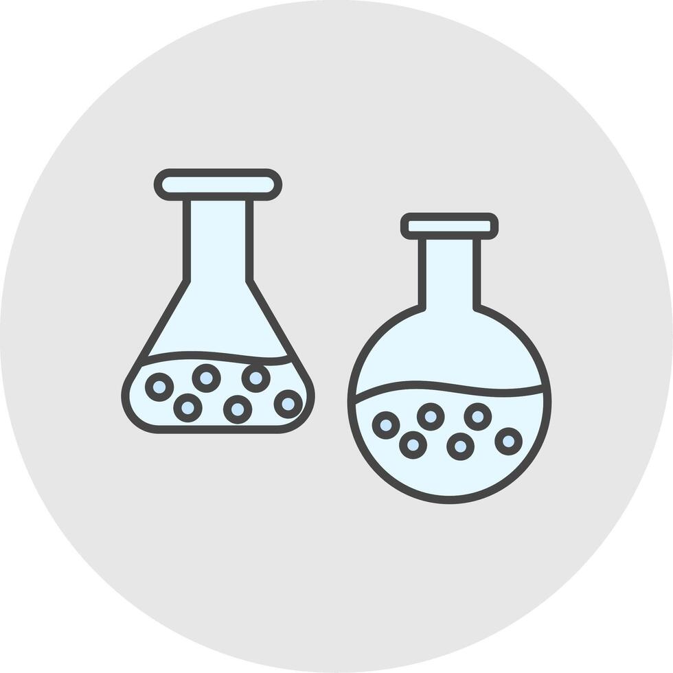 Experiment Line Filled Light Circle Icon vector