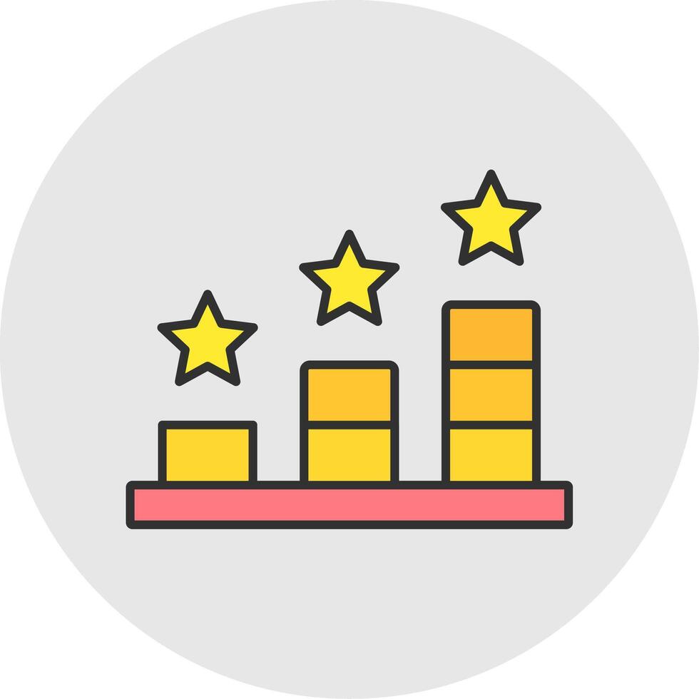 Ranking Line Filled Light Circle Icon vector