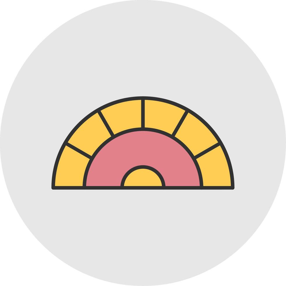 Protractor Line Filled Light Circle Icon vector