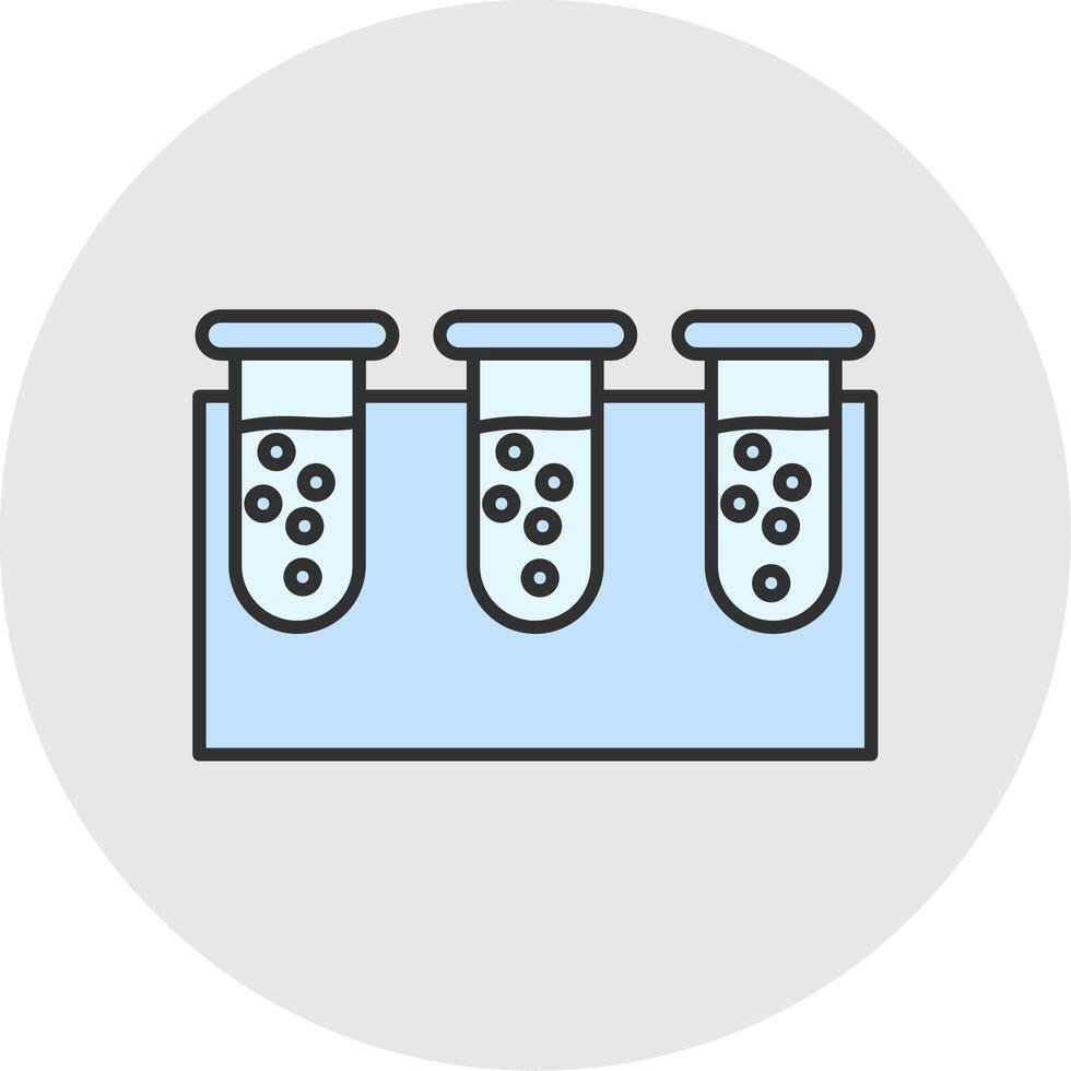 Test tube Line Filled Light Circle Icon vector