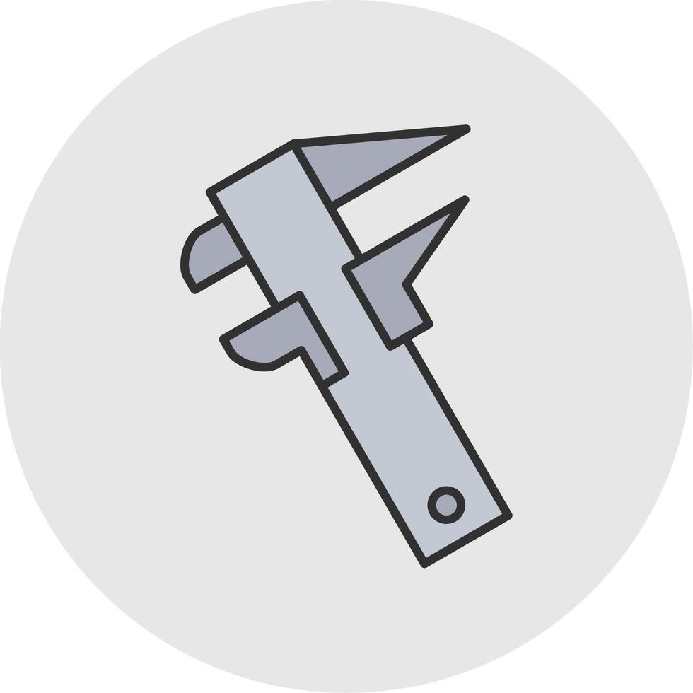 Caliper Line Filled Light Circle Icon vector