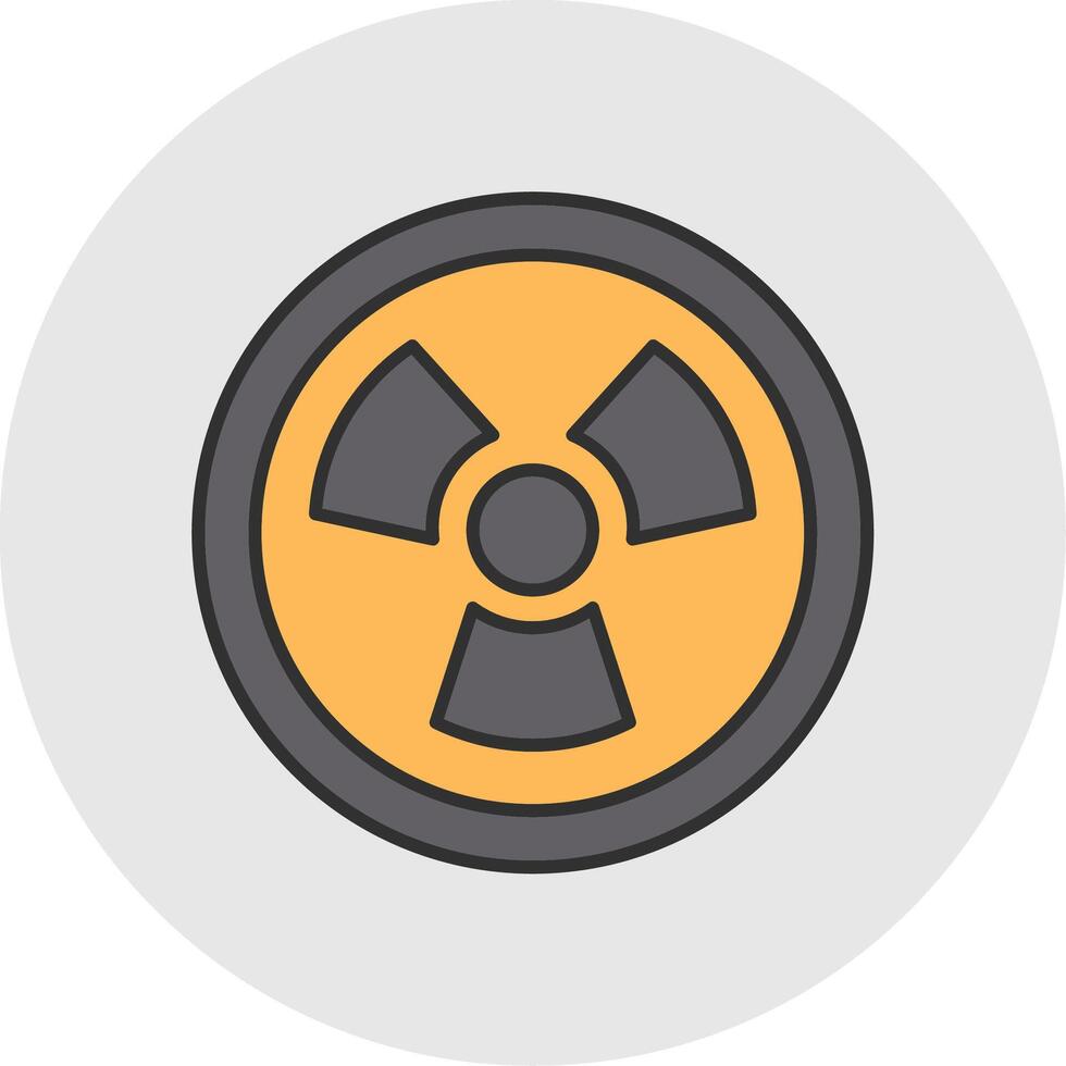 Nuclear Line Filled Light Circle Icon vector