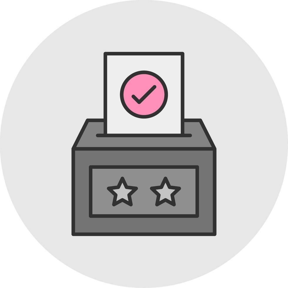 Voting Box Line Filled Light Circle Icon vector