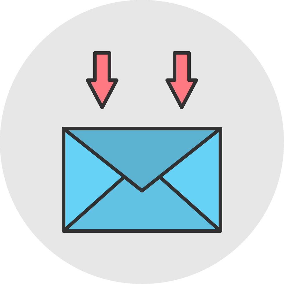 Mail Line Filled Light Circle Icon vector