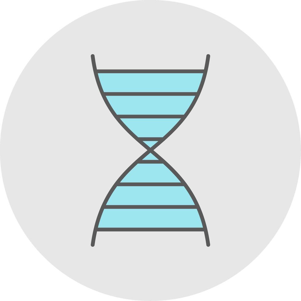 DNA Line Filled Light Circle Icon vector