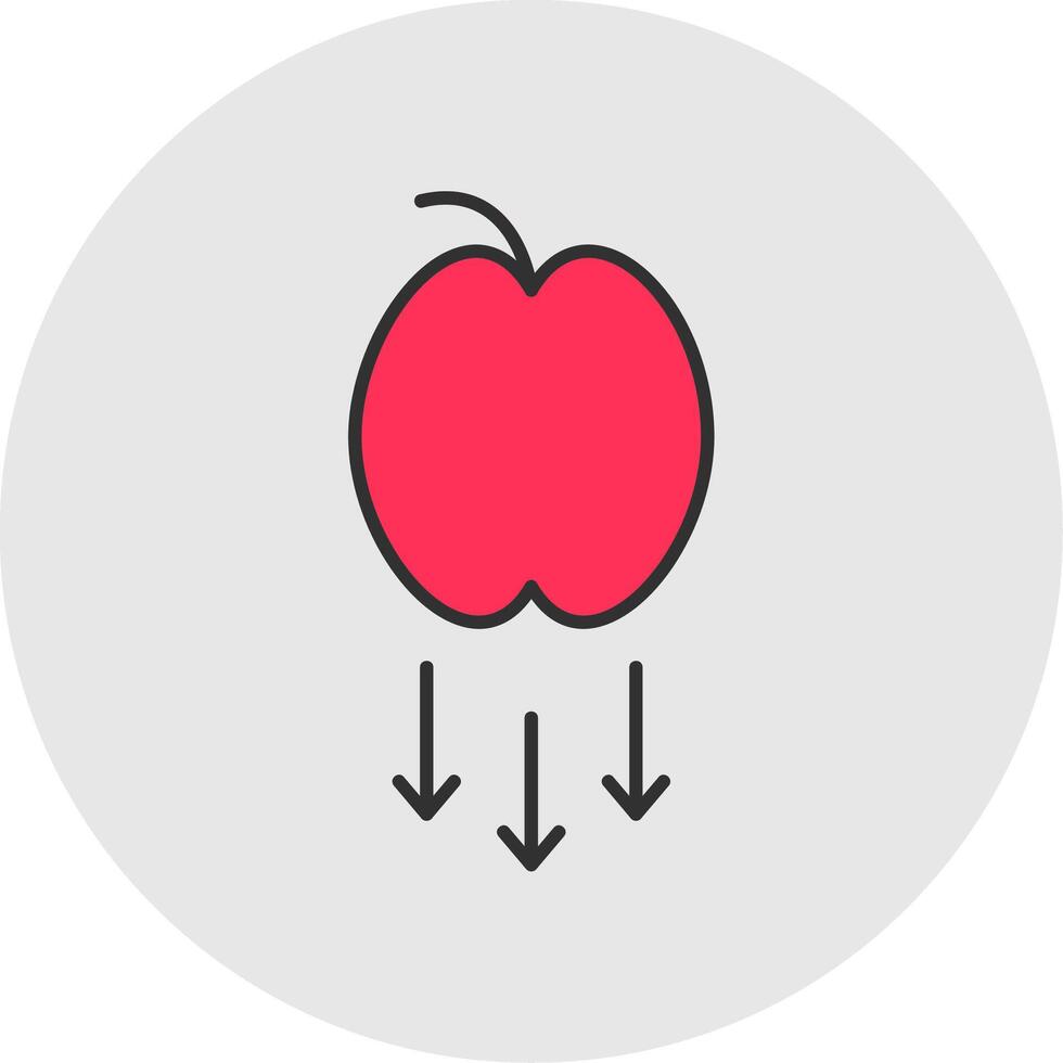 Gravity Line Filled Light Circle Icon vector