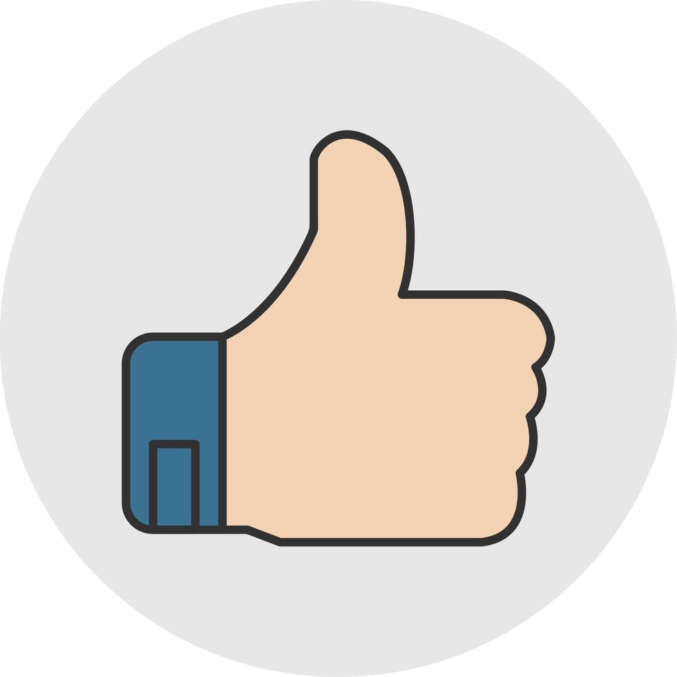 Good Feedback Line Filled Light Circle Icon vector