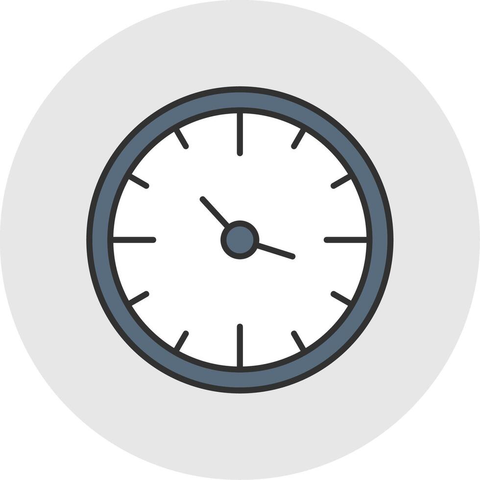 reloj línea lleno ligero circulo icono vector