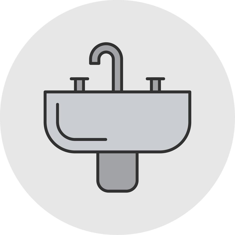 Sink Line Filled Light Circle Icon vector