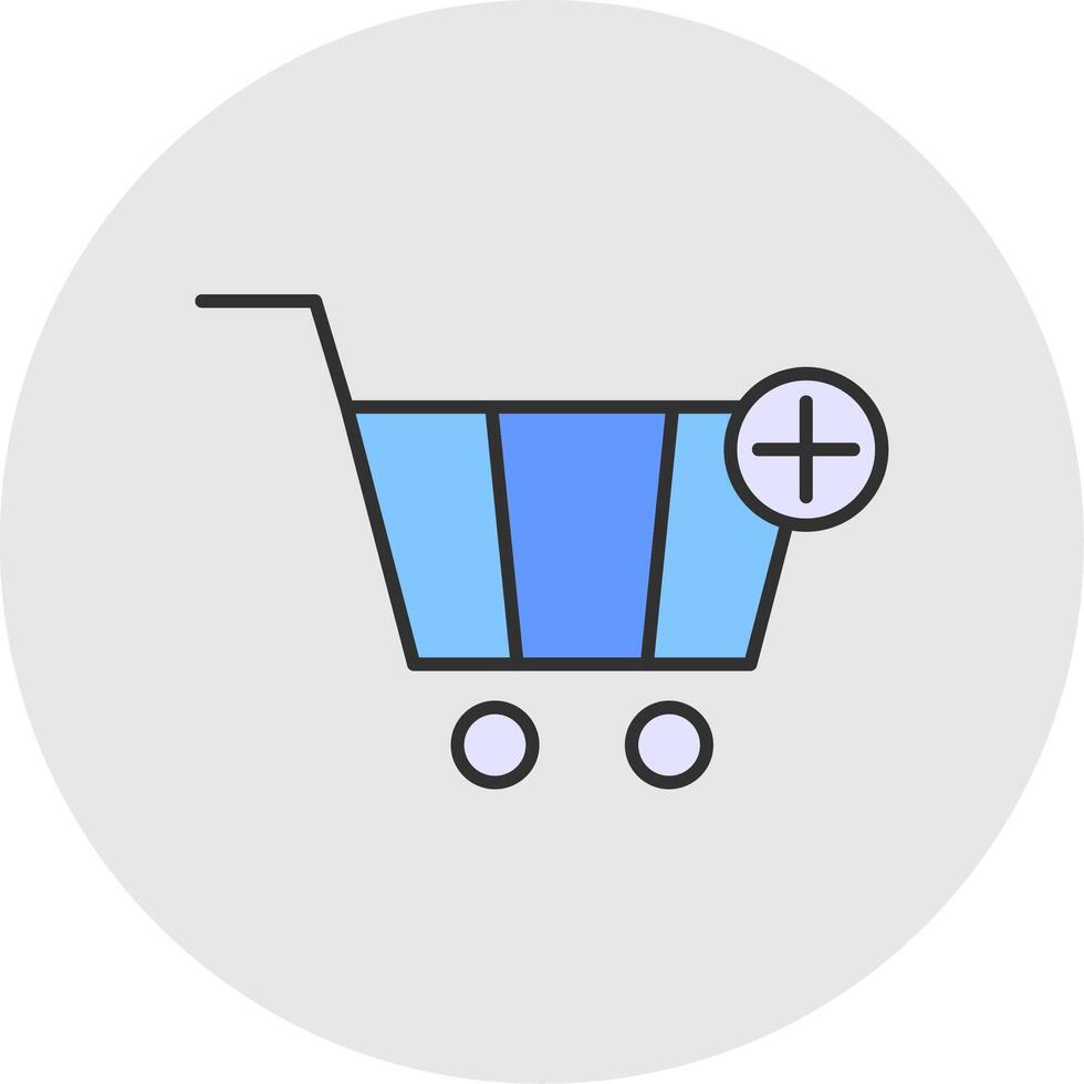 Add To Cart Line Filled Light Circle Icon vector