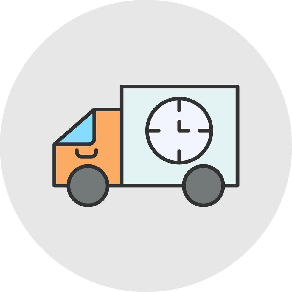 Shipping Time Line Filled Light Circle Icon vector