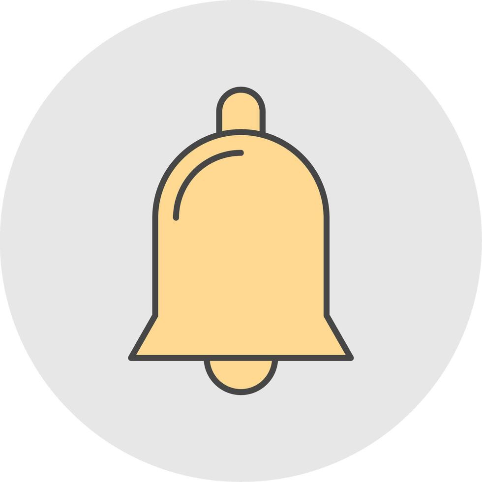 Notification Bell Line Filled Light Circle Icon vector