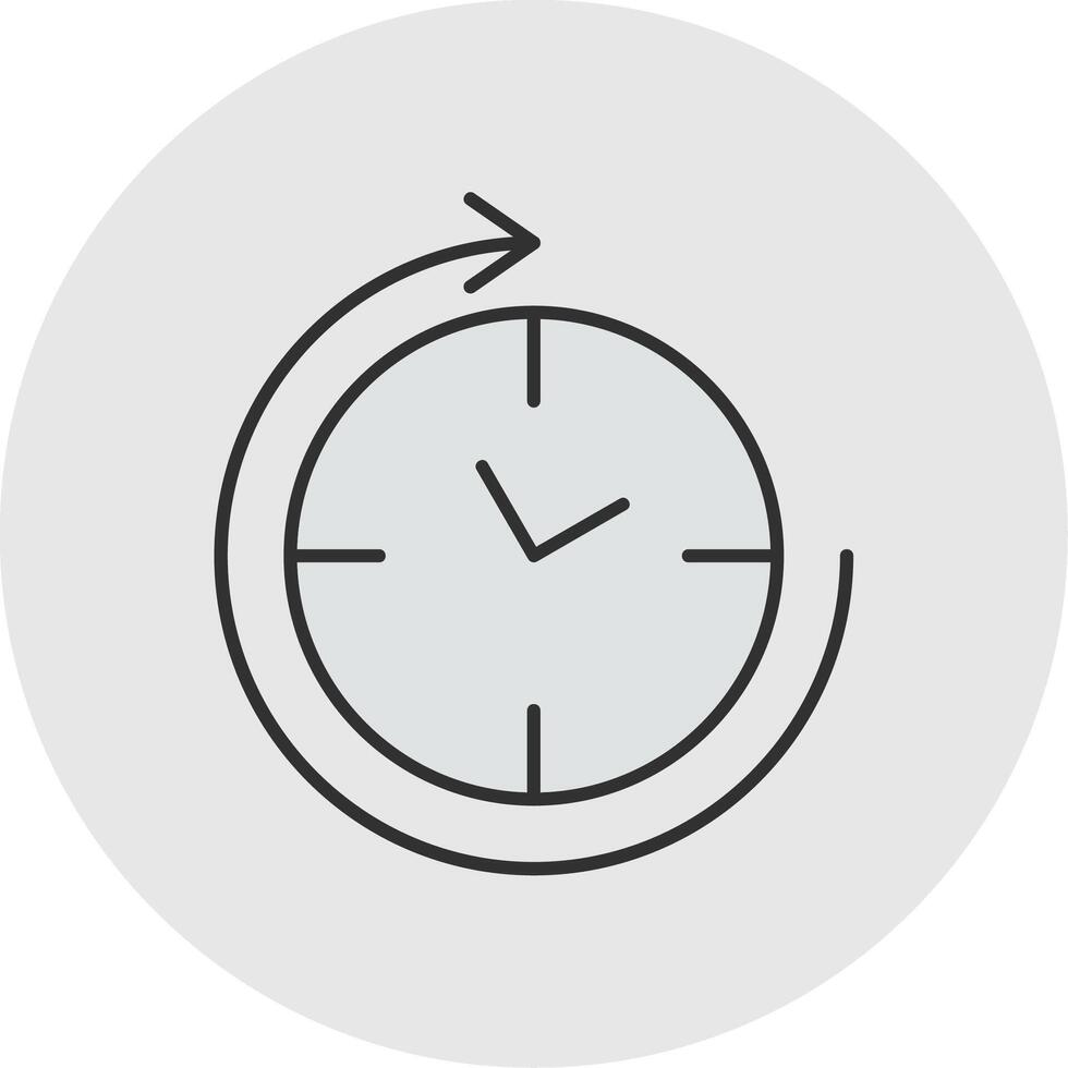 Clockwise Line Filled Light Circle Icon vector