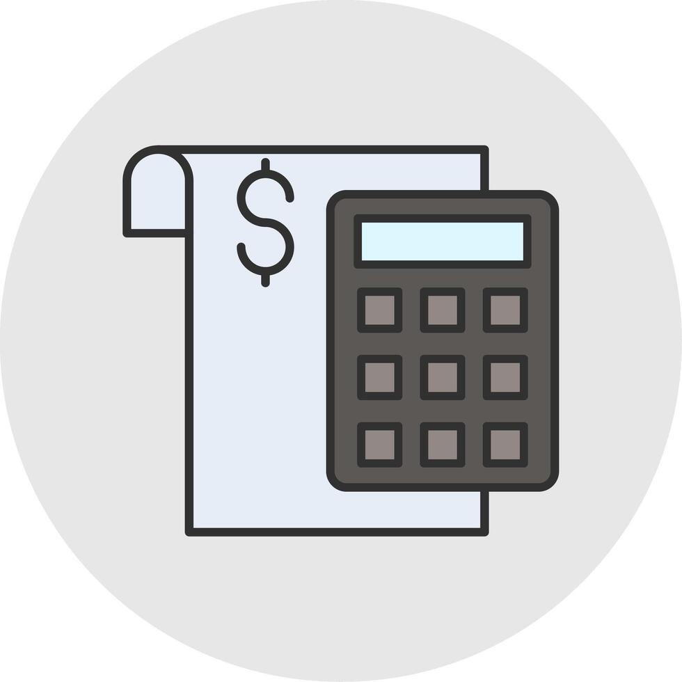 Calculate Line Filled Light Circle Icon vector