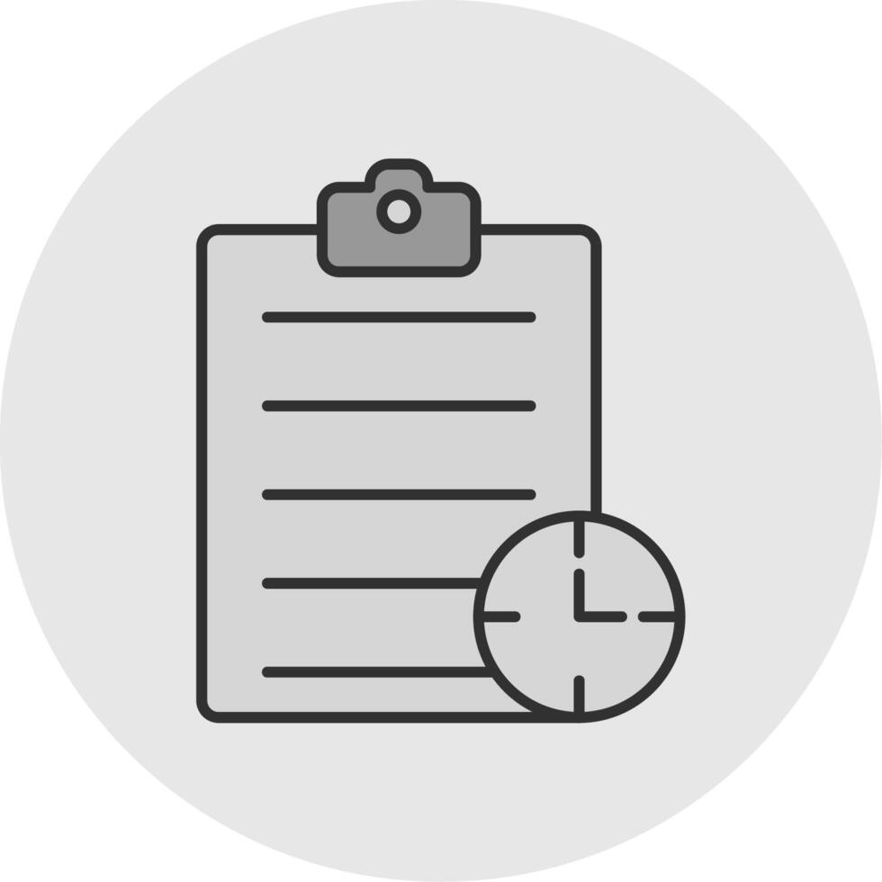 Waiting List Line Filled Light Circle Icon vector