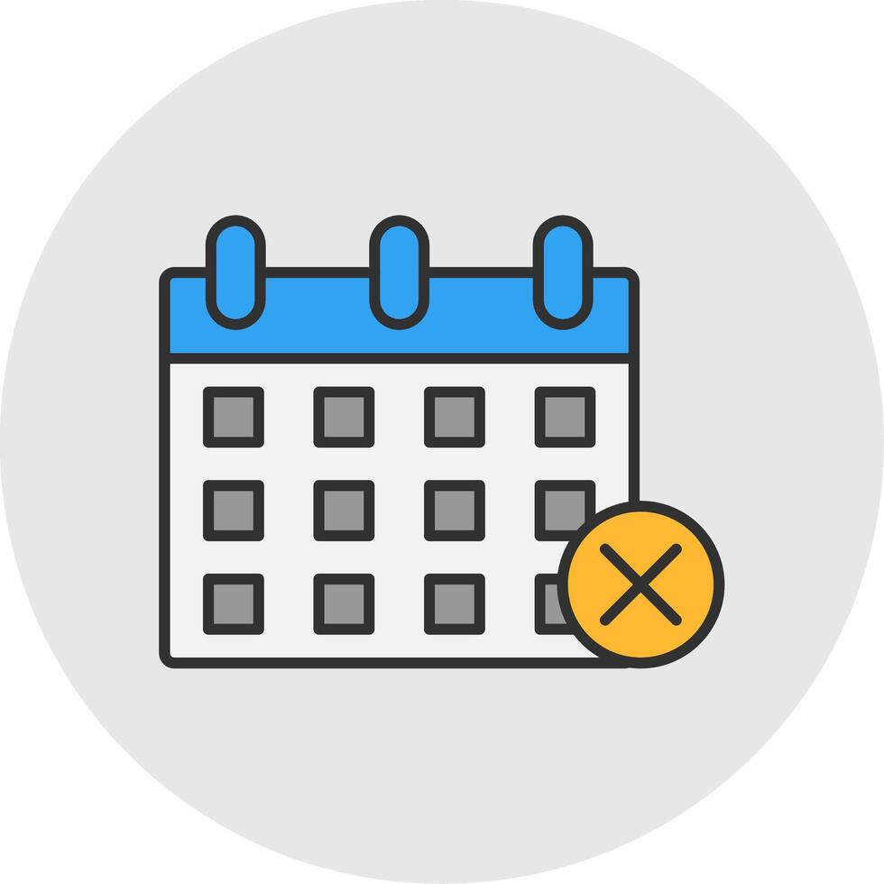 Cancel Event Line Filled Light Circle Icon vector