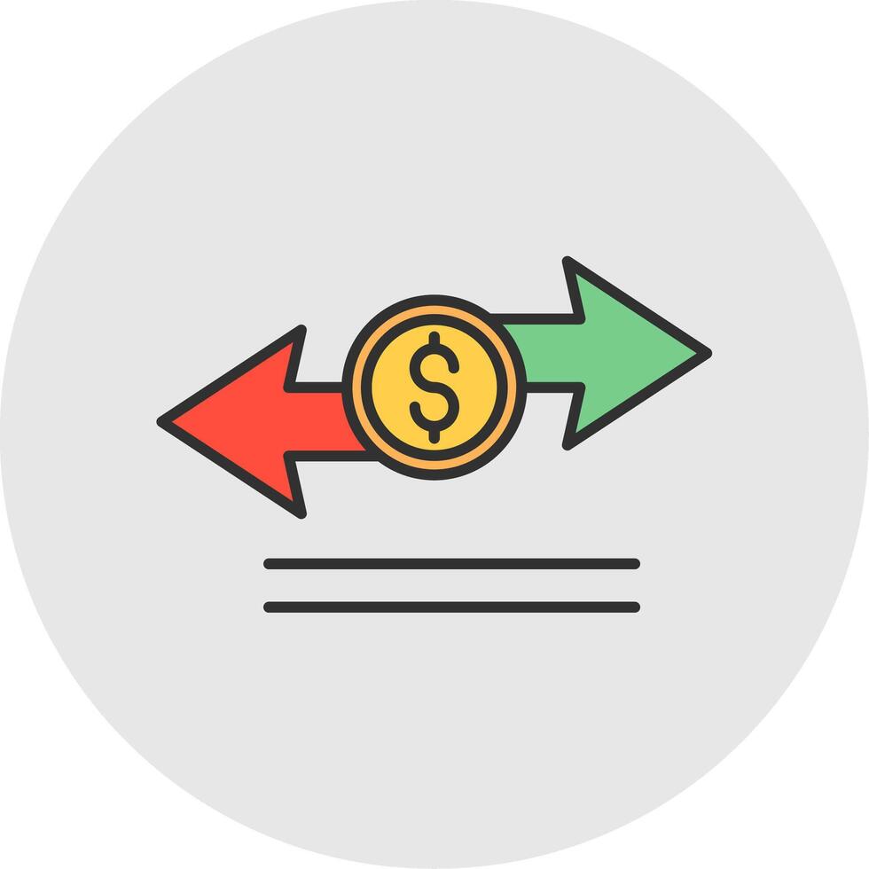 Transfer Line Filled Light Circle Icon vector