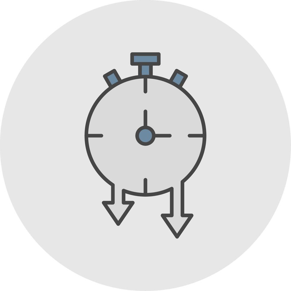 Timer Line Filled Light Circle Icon vector