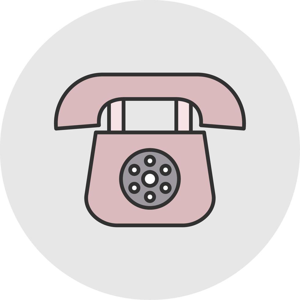 telephone Line Filled Light Circle Icon vector