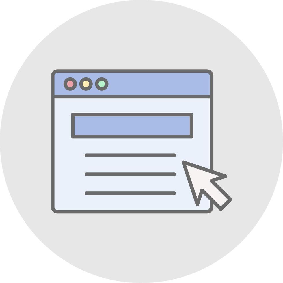 Web Portal Line Filled Light Circle Icon vector