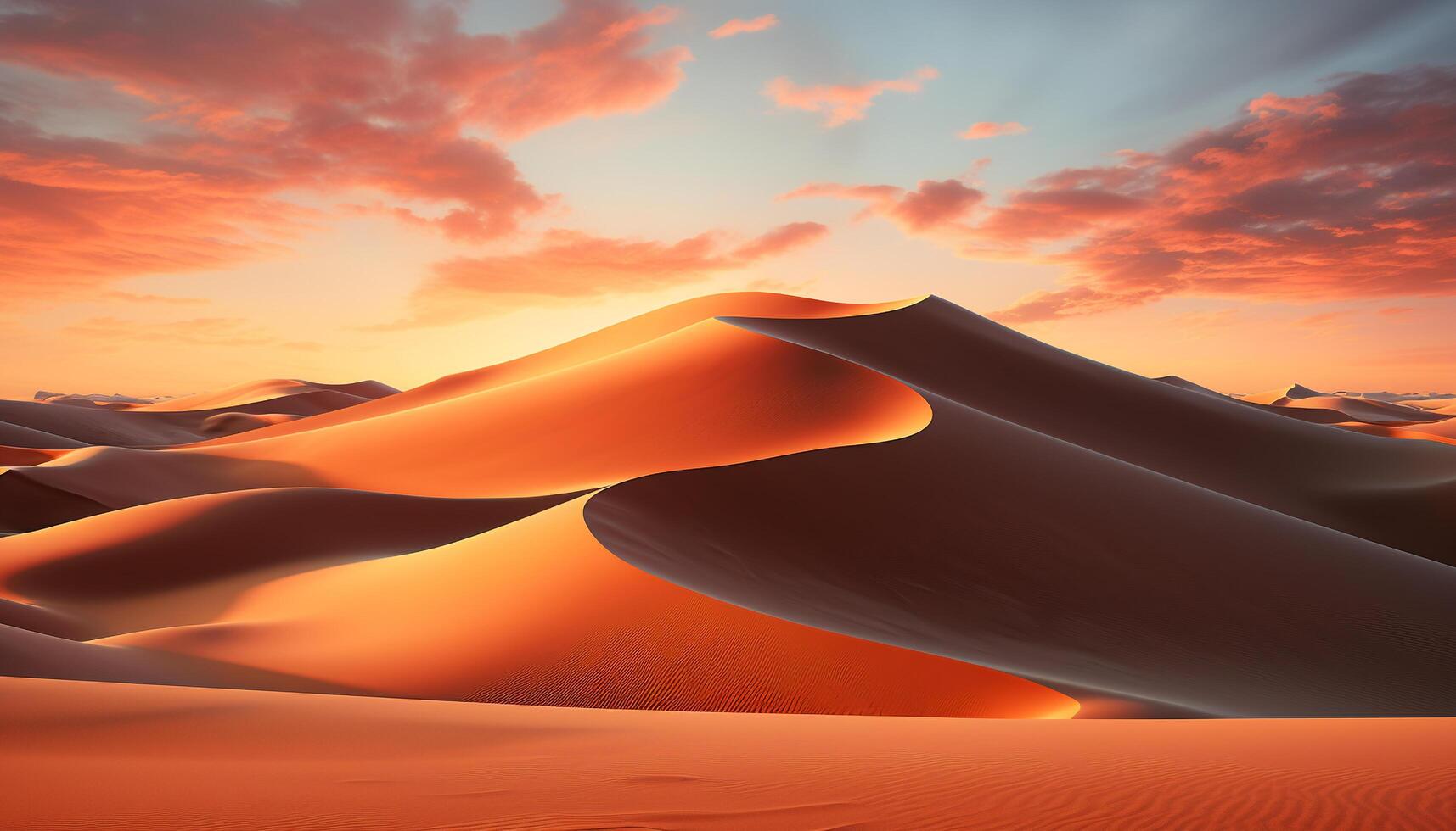 AI generated Majestic sand dunes shape Africa tranquil landscape generated by AI photo