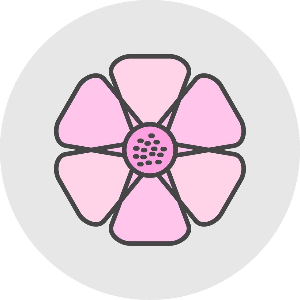 Hibiscus Line Filled Light Circle Icon vector