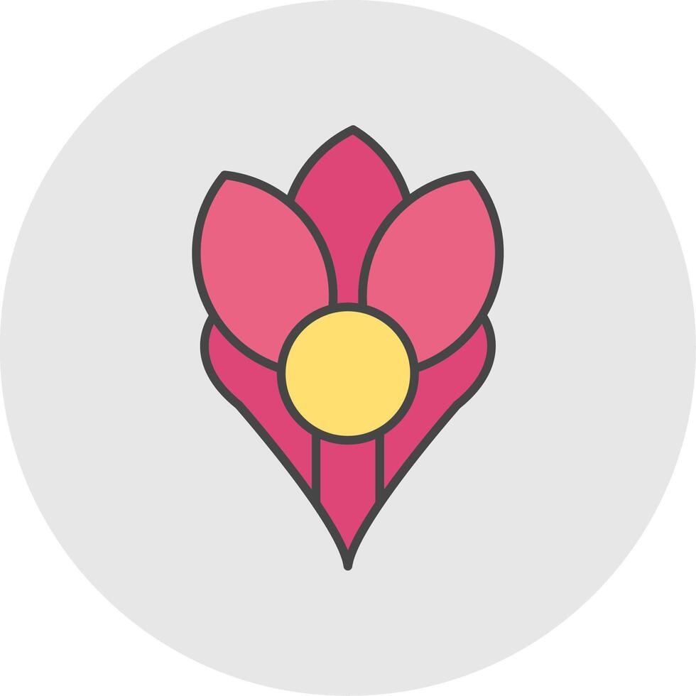 Crocus Line Filled Light Circle Icon vector