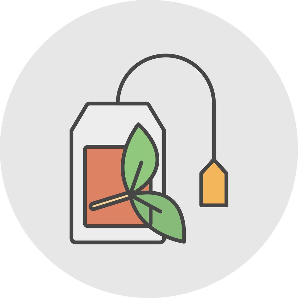 Teabag Line Filled Light Circle Icon vector